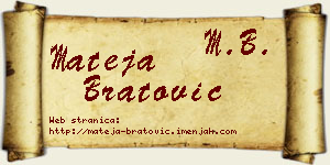 Mateja Bratović vizit kartica